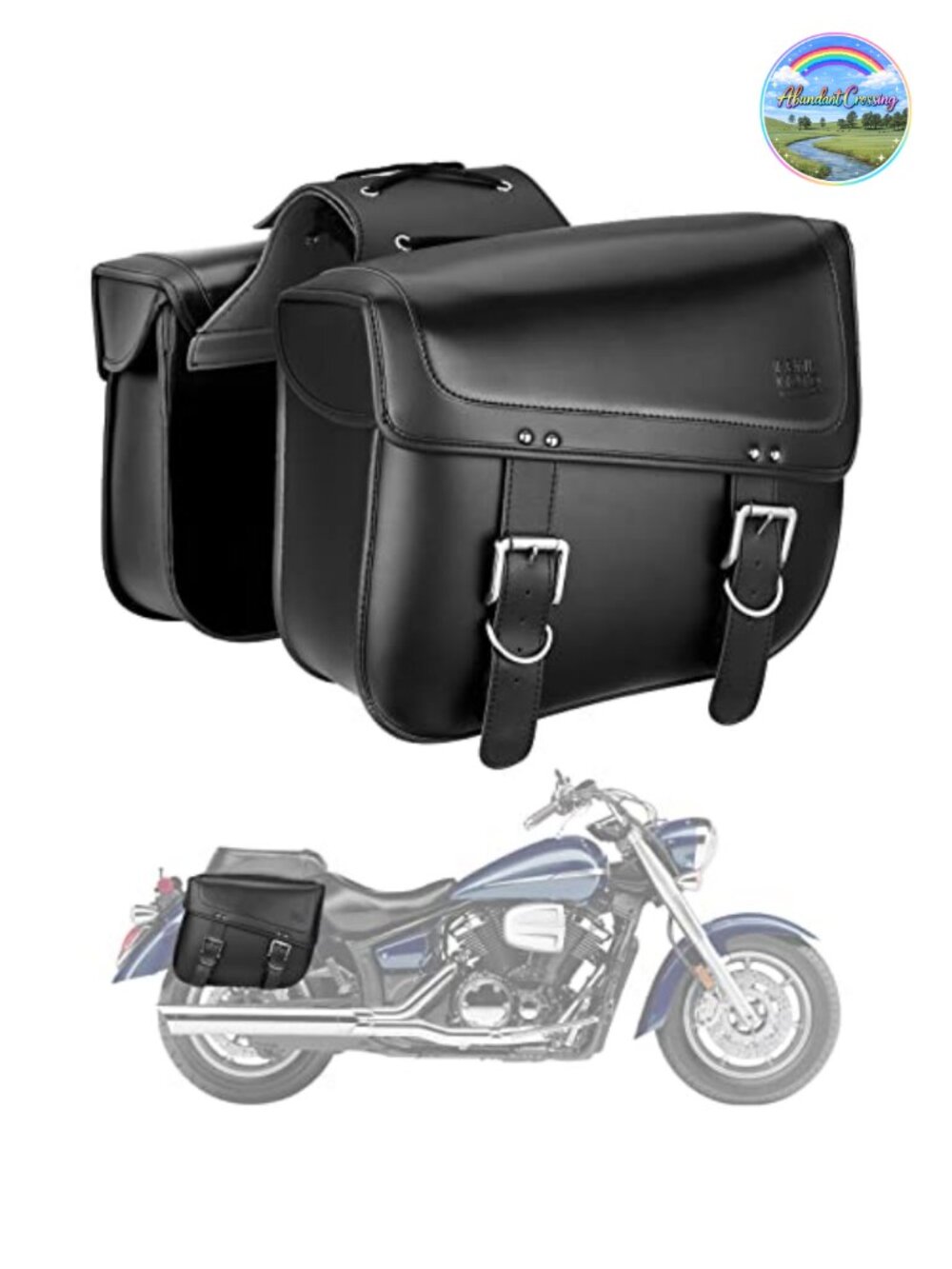 Universal Motorcycle Saddlebags 30L Large Capacity Water-Resistant PU Leather